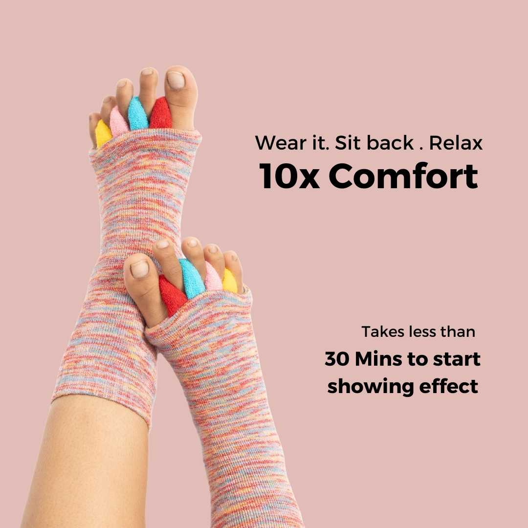 Multi Colour Toes Alignment Socks