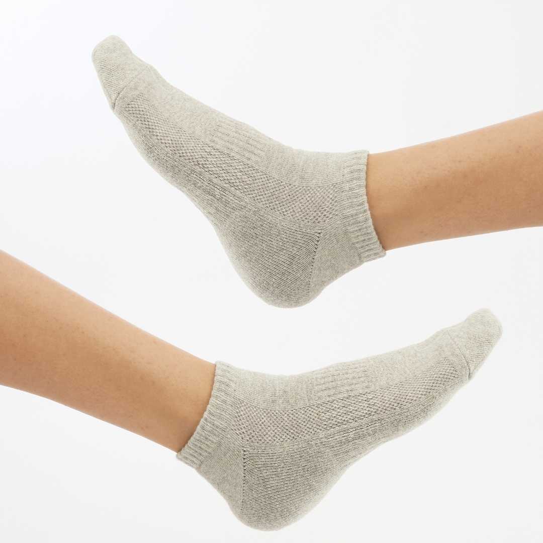 Grey | Light Blue | White Sneaker Socks For Men and Women made from Pure Cotton 3 x PAIR