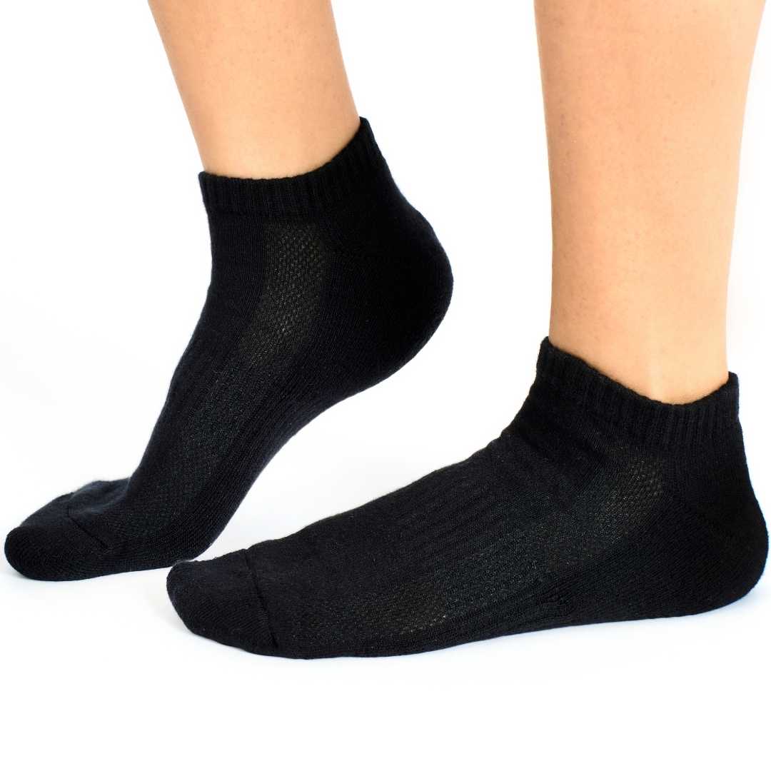 Black Sneaker Socks For Men and Women made from Pure Cotton 3 x PAIR