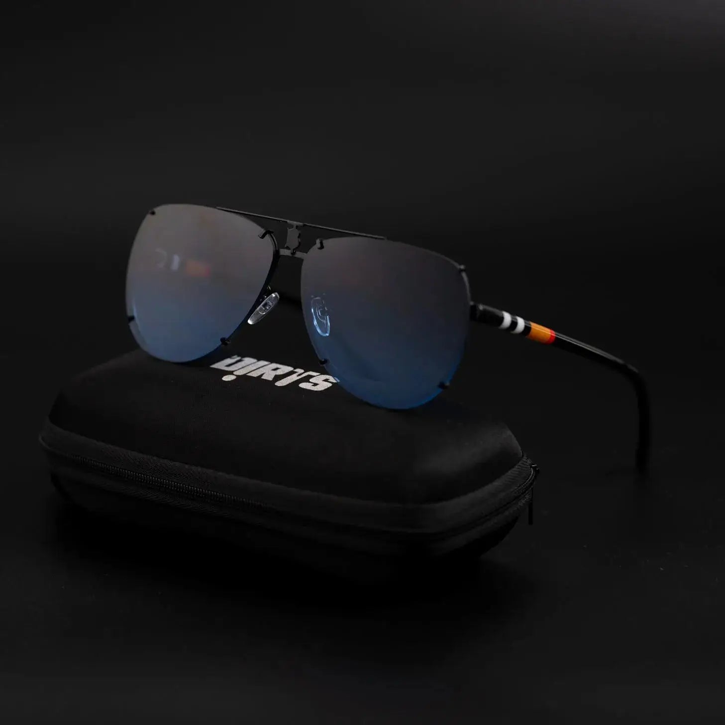 Mens dark black sunglasses sales