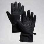 Dirts Windproof Winter Touch Gloves, back and palm view, black