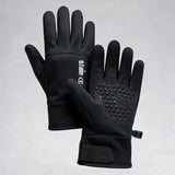 Dirts Windproof Winter Touch Gloves, back and palm view, black