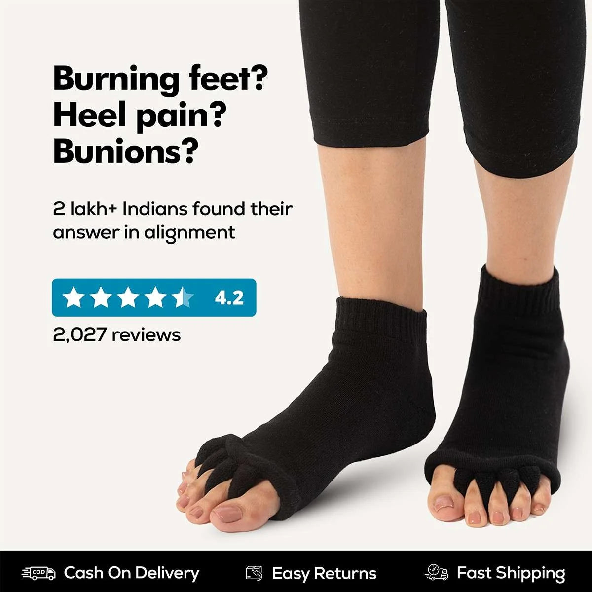 Black Foot Alignment Socks