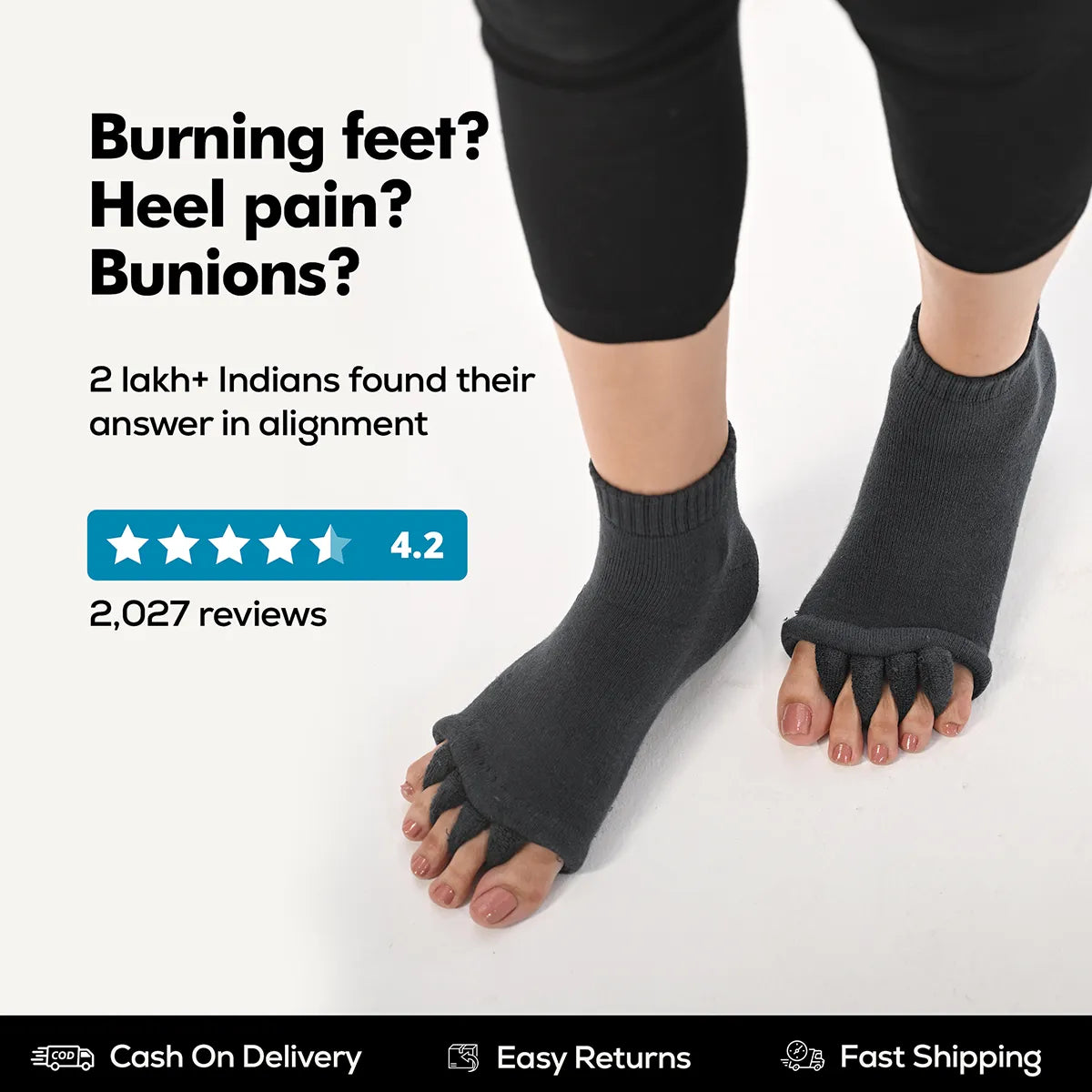 Grey Foot Alignment Socks