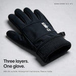 Three layers: milk silk outer, waterproof membrane, fleece lining. Warm down to 2-4 degrees C