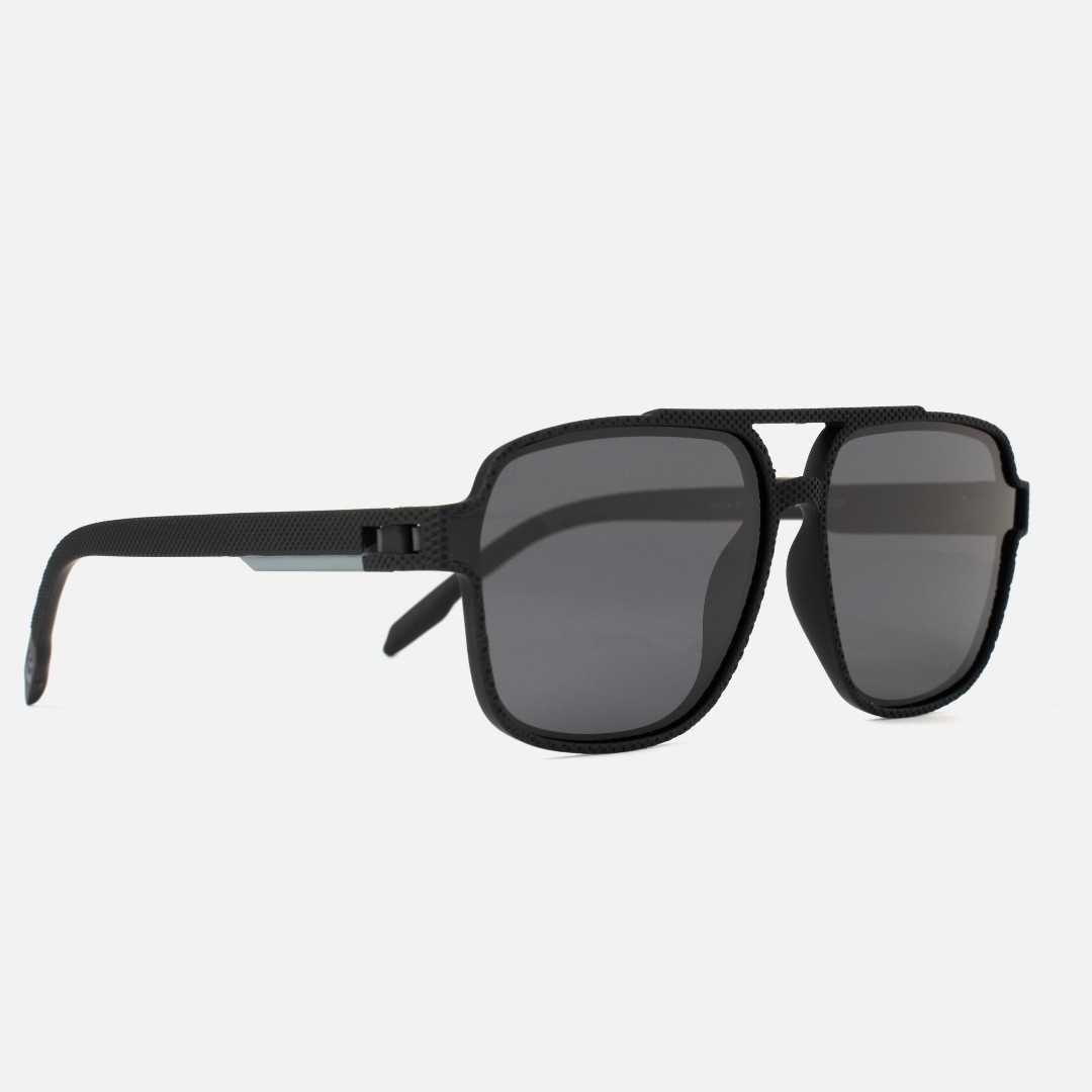 Side view of retro style dark shade sunglasses