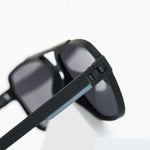 Close-up of retro style sunglasses hinge detail