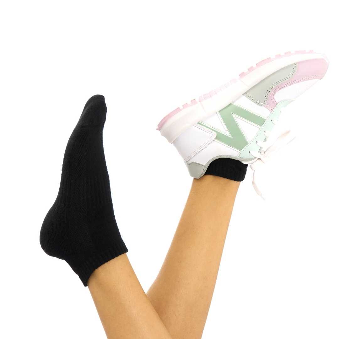 White | Black | Grey Sneaker Socks For Men and Women made from Pure Cotton 3 x PAIR