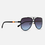 Side view of black blue dark shade sunglasses