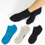 Black | Light Blue | Grey Sneaker Socks For Men and Women made from Pure Cotton 3 x PAIR