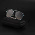 Green Mystic Meridian Shade sunglasses on black case