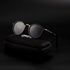 Infinity Iris Shade sunglasses on black case