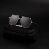 Grey Sigma Dark Shade sunglasses on black case