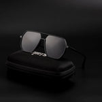 Black Sigma Dark Shade sunglasses on black case