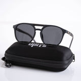 Ashura Dark Shade sunglasses with case on white background