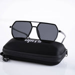 Black Sigma Dark Shade sunglasses with branded case